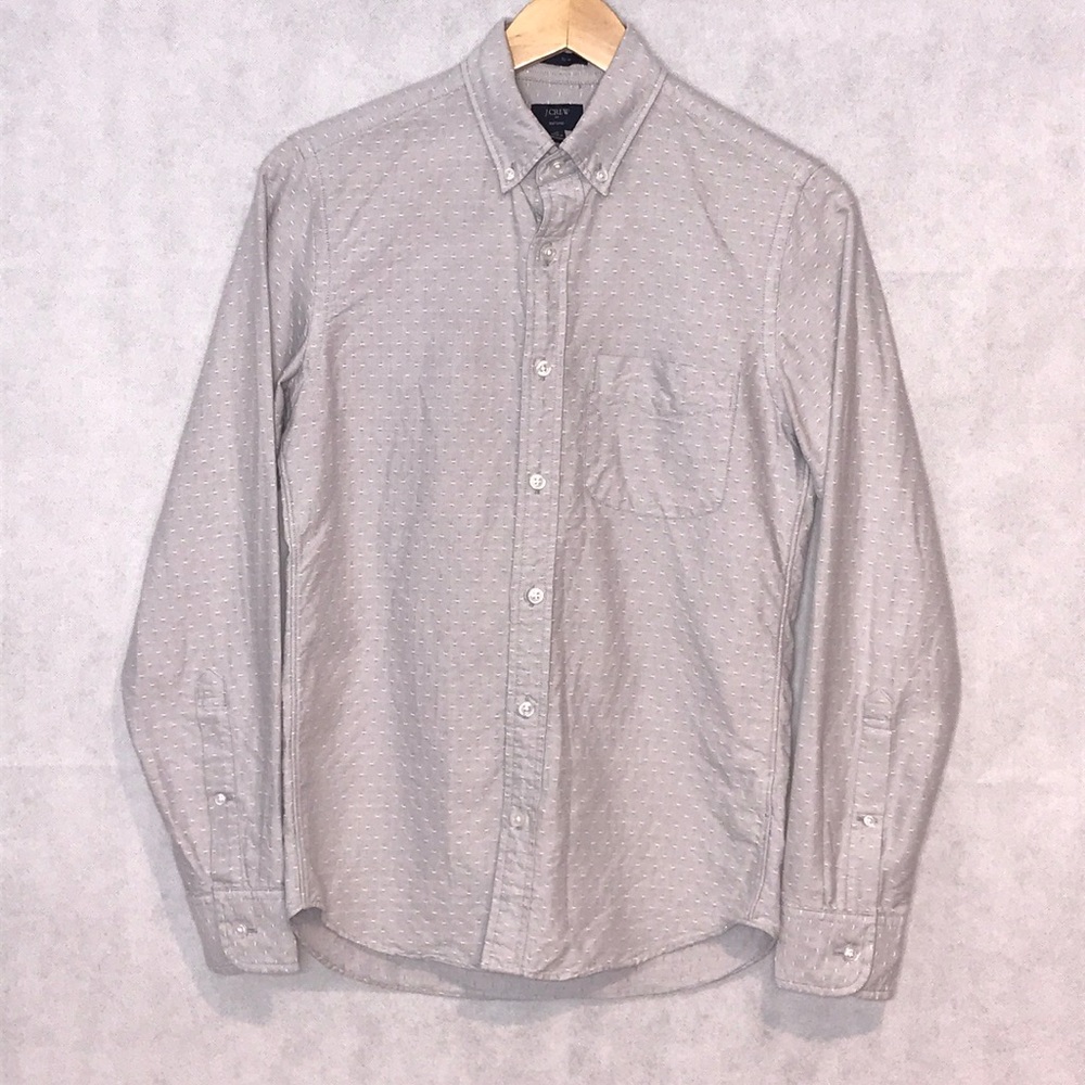 J. Crew Slim Fit Oxford Dobby Grey Button Down